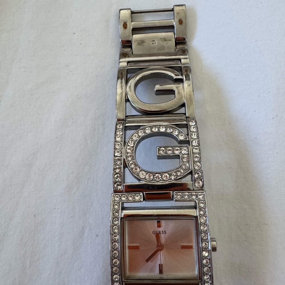 Guess Women's Silver Watch with Crystal Accents - Picture 6 of 8